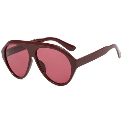 Vintage One Piece Red Gradient Sunglasses for Wome New Fashion Oversized Sexy Sun Glasses Ladies Outoor Uv400 Shades Black